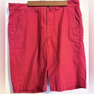 Vintage Conte of Florence Classic Red Medium Men's Flat Front Designer Shorts